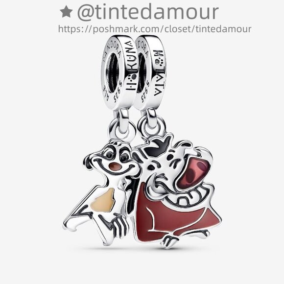 Pandora Disney The Lion King Timon & Pumbaa Splittable Dangle Charm - Picture 1 of 2